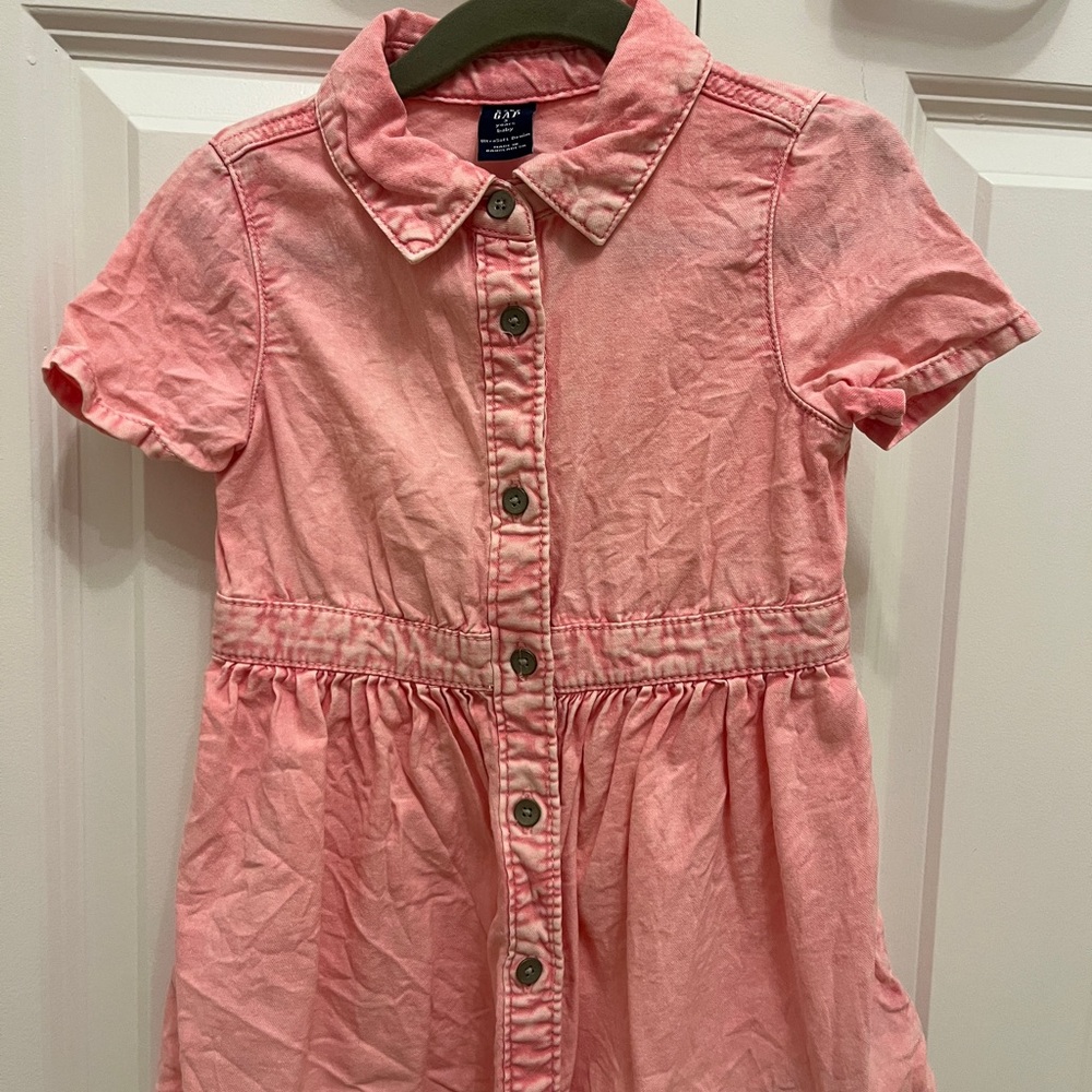 GAP Toddler Pink Denim Shirtdress